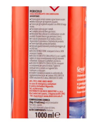scala disgorgante in gel per tubature 1000ml - con candeggina: tuttocasashop.live: pulizia e cura della casa