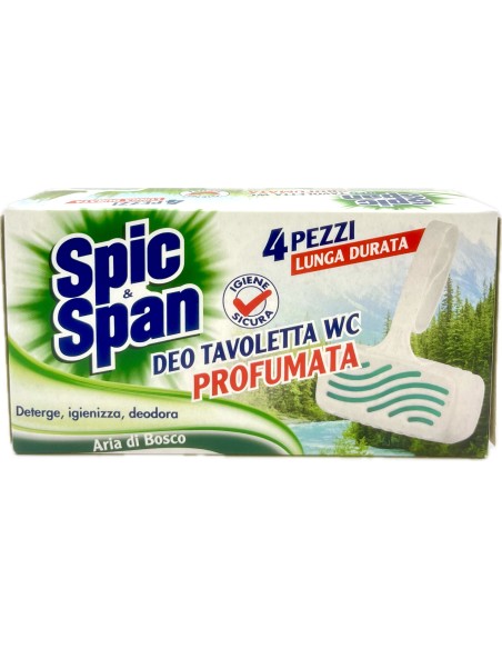 spic&span deo tavoletta wc profumata - 4 pezzi - aria di bosco: tuttocasashop.live: pulizia e cura della casa