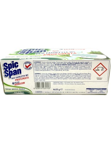 spic&span deo tavoletta wc profumata - 4 pezzi - aria di bosco: tuttocasashop.live: pulizia e cura della casa