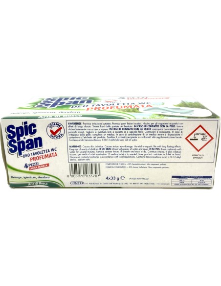 spic&span deo tavoletta wc profumata - 4 pezzi - aria di bosco: tuttocasashop.live: pulizia e cura della casa