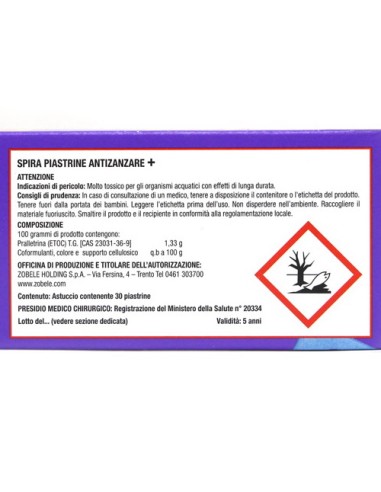 spira piastrine insetticida - 30 pezzi - antizanzare - zanzaricida: tuttocasashop.live: pulizia e cura della casa