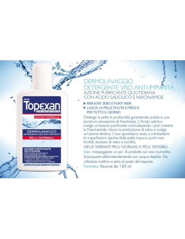topexan detergente lavaviso - 150ml - pelli normali o grasse - brufoli: tuttocasashop.live: igiene e cura della persona