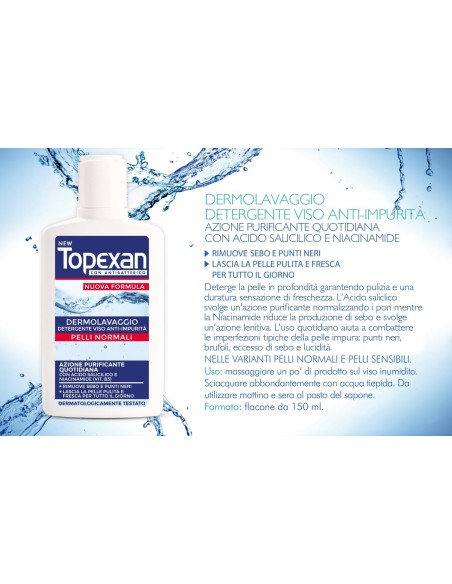 topexan detergente lavaviso - 150ml - pelli normali o grasse - brufoli: tuttocasashop.live: igiene e cura della persona
