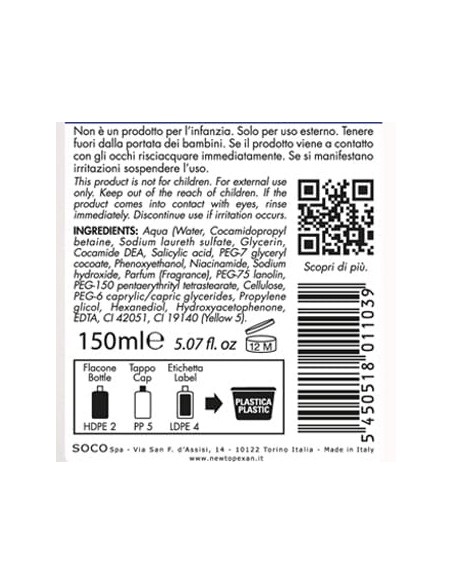 topexan detergente lavaviso - 150ml - pelli normali o grasse - brufoli: tuttocasashop.live: igiene e cura della persona