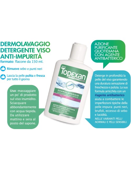 topexan detergente lavaviso - 150ml - pelli sensibili - brufoli: tuttocasashop.live: igiene e cura della persona