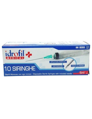 idrofil siringhe monouso sterili - 5ml - 10 pezzi - ago indolore: tuttocasashop.live: igiene e cura della persona