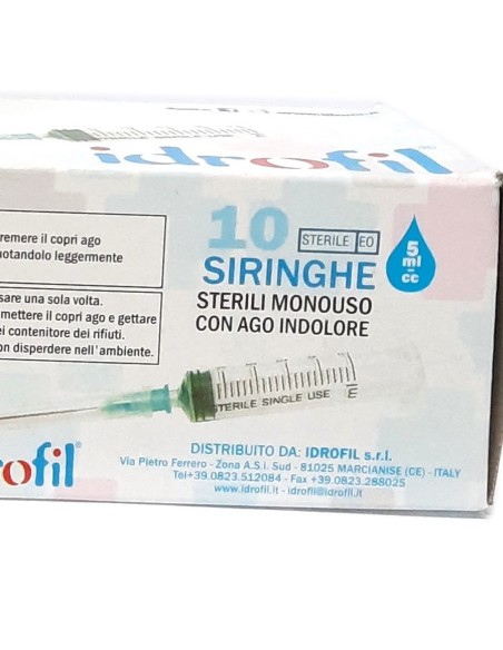 idrofil siringhe monouso sterili - 5ml - 10 pezzi - ago indolore: tuttocasashop.live: igiene e cura della persona