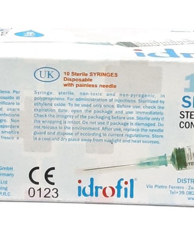 idrofil siringhe monouso sterili - 5ml - 10 pezzi - ago indolore: tuttocasashop.live: igiene e cura della persona