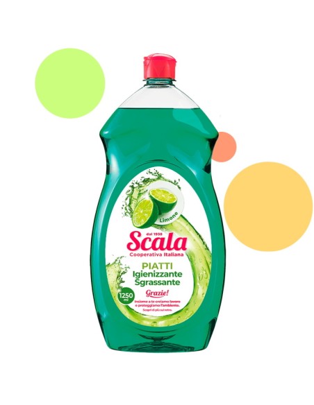 scala detersivo a mano per piatti e stoviglie - 1250ml - limone: tuttocasashop.live: pulizia e cura della casa