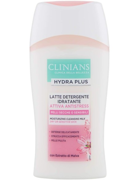 clinians hydra plus latte detergente 200ml - pelli secche sensibili - malva: tuttocasashop.live: igiene e cura della persona