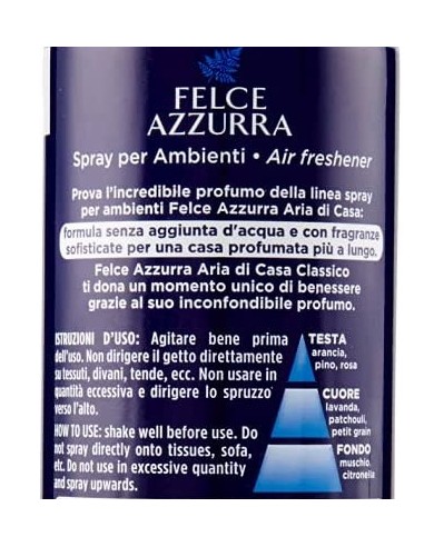 felce azzurra aria di casa deodorante - spray 250ml - classico - original: tuttocasashop.live: pulizia e cura della casa