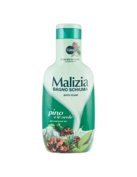 malizia bagnoschiuma 1000ml - pino e te' verde: tuttocasashop.live: igiene e cura della persona