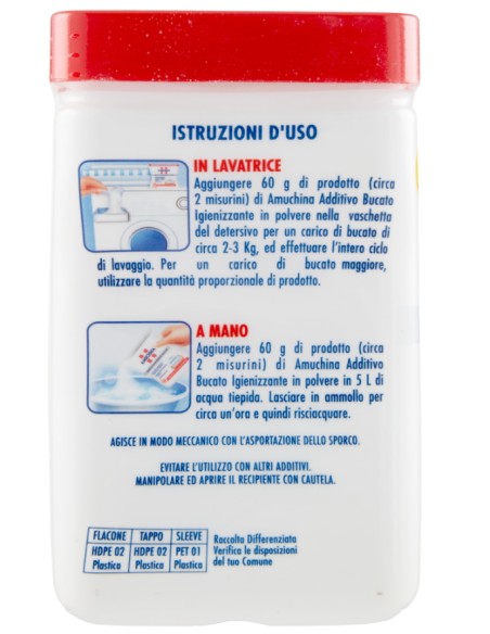 amuchina additivo disinfettante in polvere per bucato - 500 grammi: tuttocasashop.live: prodotti per bucato e tessuti