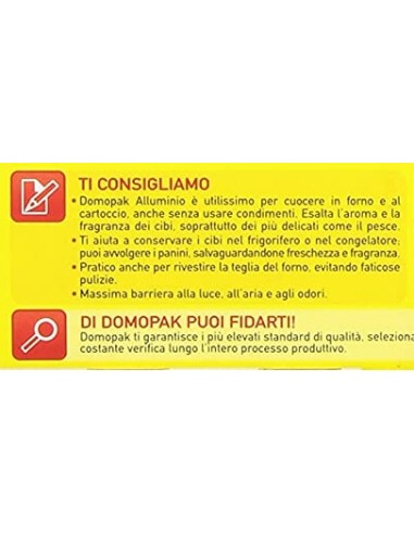 domopak alluminio per alimenti - 16 metri: tuttocasashop.live: carta & monouso