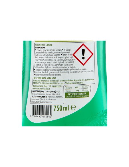 scala detersivo a mano per piatti e stoviglie - 750ml - limone: tuttocasashop.live: pulizia e cura della casa