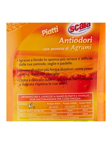 scala detersivo a mano per piatti e stoviglie - 750ml - agrumi: tuttocasashop.live: pulizia e cura della casa