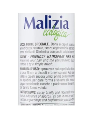 malizia ecologica lacca per capelli 300ml - fissaggio forte - ecofix: tuttocasashop.live: igiene e cura della persona
