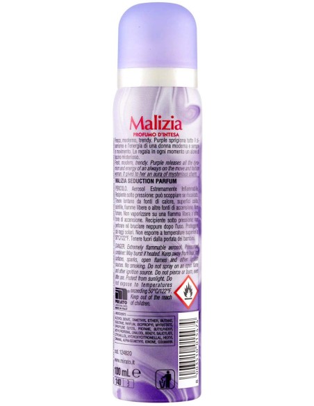malizia deodorante spray donna - 100ml - purple: tuttocasashop.live: igiene e cura della persona