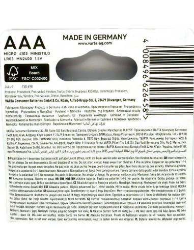 varta energy pile formato aaa ministilo alcaline 1.5v - 4 pezzi: tuttocasashop.live: altro - bazar