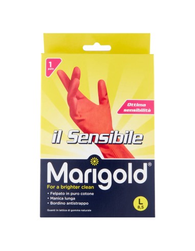marigold il sensibile guanti felpati in gomma - taglia l grande 8.5: tuttocasashop.live: pulizia e cura della casa