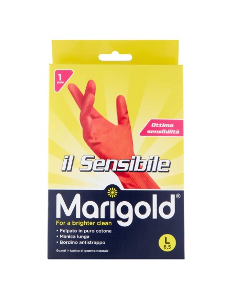 marigold il sensibile guanti felpati in gomma - taglia l grande 8.5: tuttocasashop.live: pulizia e cura della casa