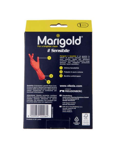 marigold il sensibile guanti felpati in gomma - taglia l grande 8.5: tuttocasashop.live: pulizia e cura della casa