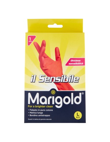 marigold il sensibile guanti felpati in gomma - taglia l grande 8.5: tuttocasashop.live: pulizia e cura della casa
