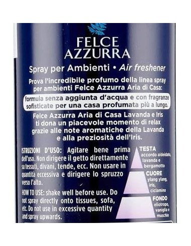 felce azzurra aria di casa deodorante - spray 250ml - lavanda e iris: tuttocasashop.live: pulizia e cura della casa