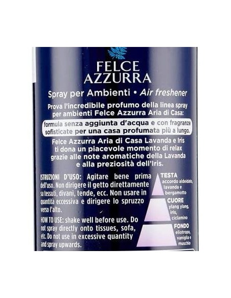 felce azzurra aria di casa deodorante - spray 250ml - lavanda e iris: tuttocasashop.live: pulizia e cura della casa