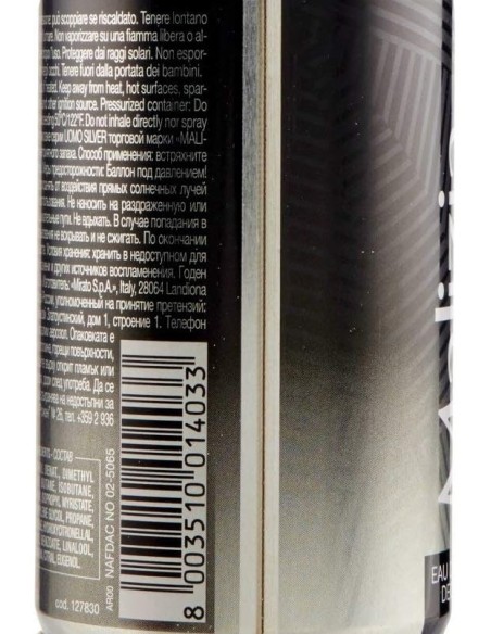 malizia uomo deodorante spray - 150ml - silver: tuttocasashop.live: igiene e cura della persona