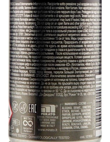 malizia uomo deodorante spray - 150ml - silver: tuttocasashop.live: igiene e cura della persona