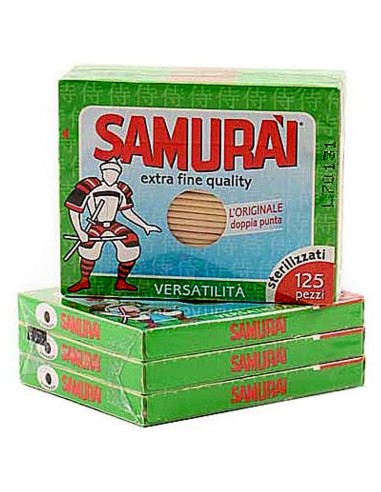 samurai stuzzicadenti sterilizzati 375pz - 3 scatole da 125 pezzi: tuttocasashop.live: carta & monouso