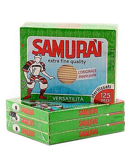 samurai stuzzicadenti sterilizzati 375pz - 3 scatole da 125 pezzi: tuttocasashop.live: carta & monouso