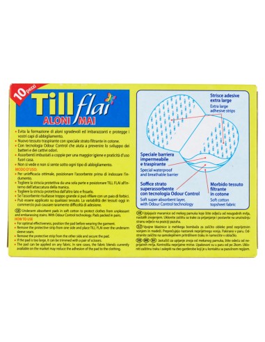 till flai aloni mai - 10 assorbenti ascellari salva macchie - odour control: tuttocasashop.live: igiene e cura della persona