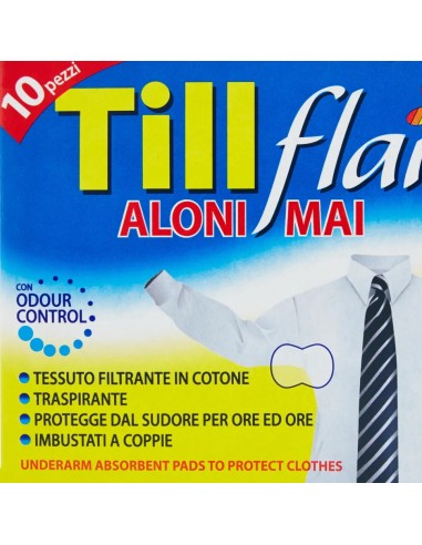 till flai aloni mai - 10 assorbenti ascellari salva macchie - odour control: tuttocasashop.live: igiene e cura della persona