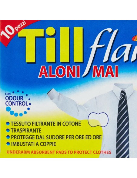 till flai aloni mai - 10 assorbenti ascellari salva macchie - odour control: tuttocasashop.live: igiene e cura della persona