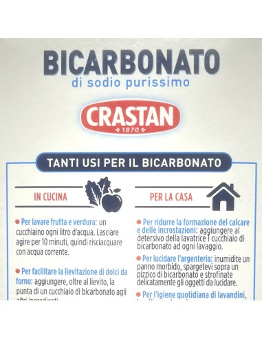 crastan bicarbonato di sodio - 500 grammi - multiuso e alimentare: tuttocasashop.live: carta & monouso