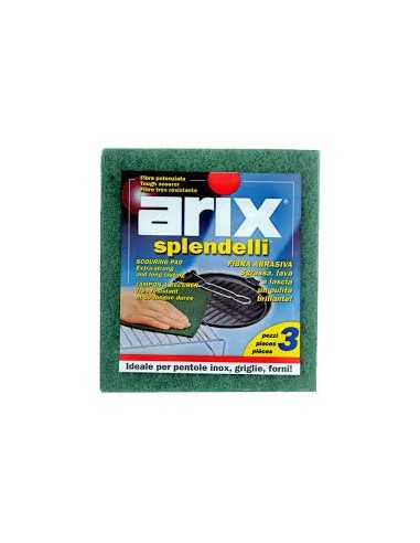 arix splendelli panno in fibra abrasiva verde - 3 pezzi - cucina e stoviglie: tuttocasashop.live: pulizia e cura della casa