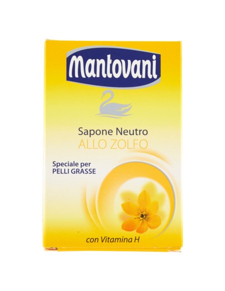 mantovani sapone solido - 100 grammi - neutro allo zolfo pelli grasse vit. h: tuttocasashop.live: igiene e cura della persona