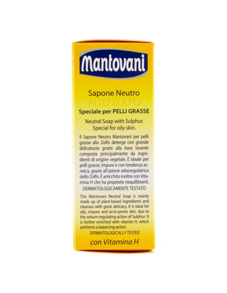 mantovani sapone solido - 100 grammi - neutro allo zolfo pelli grasse vit. h: tuttocasashop.live: igiene e cura della persona