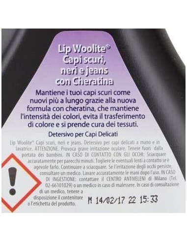 lip woolite mixnoir detersivo lavatrice e a mano - 1500ml - capi neri scuri: tuttocasashop.live: prodotti per bucato e tessuti