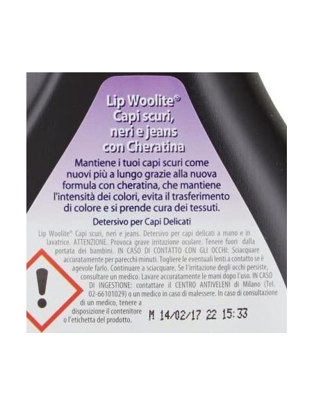 lip woolite mixnoir detersivo lavatrice e a mano - 1500ml - capi neri scuri: tuttocasashop.live: prodotti per bucato e tessuti