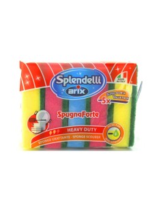 arix splendelli spugne con abrasivo - 5 pezzi - colori assortiti: tuttocasashop.live: pulizia e cura della casa