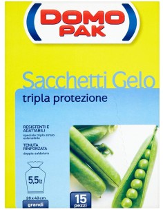 domopak 15 sacchi gelo grandi - 28x40cm - per frigo o congelatore: tuttocasashop.live: carta & monouso