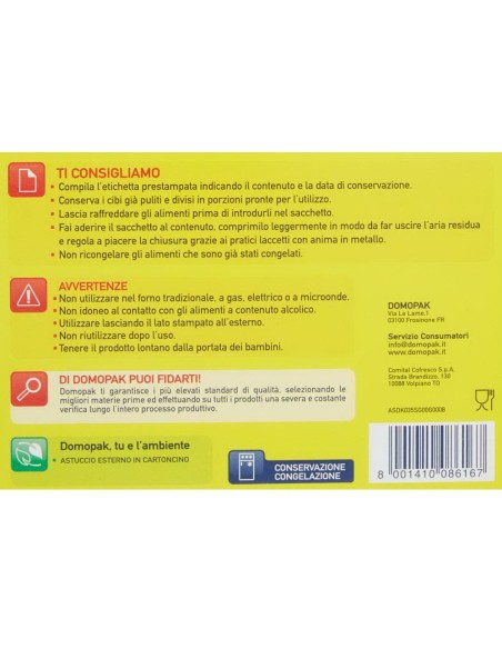 domopak 15 sacchi gelo grandi - 28x40cm - per frigo o congelatore: tuttocasashop.live: carta & monouso