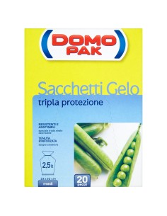 domopak 20 sacchi gelo medi - 20x30cm - per frigo o congelatore: tuttocasashop.live: carta & monouso