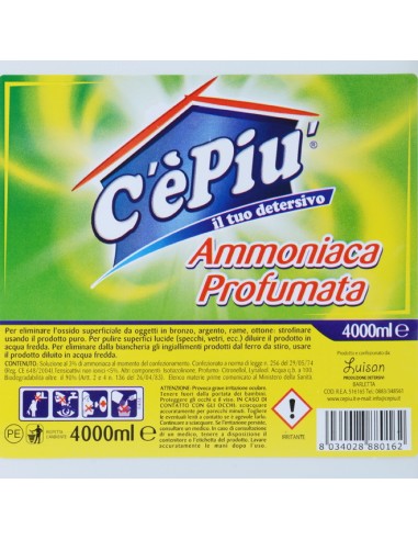 ce'piu' ammoniaca detergente profumata - 4 litri: tuttocasashop.live: pulizia e cura della casa