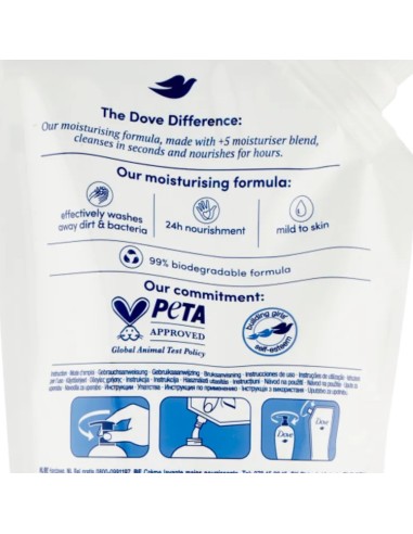 dove sapone liquido 500ml - classico - original - busta ecoricarica: tuttocasashop.live: igiene e cura della persona