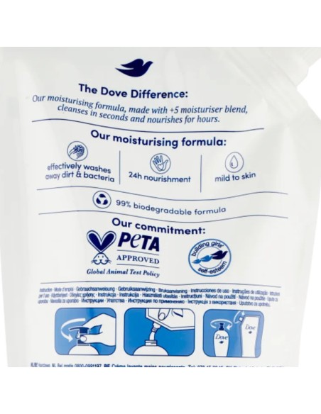 dove sapone liquido 500ml - classico - original - busta ecoricarica: tuttocasashop.live: igiene e cura della persona