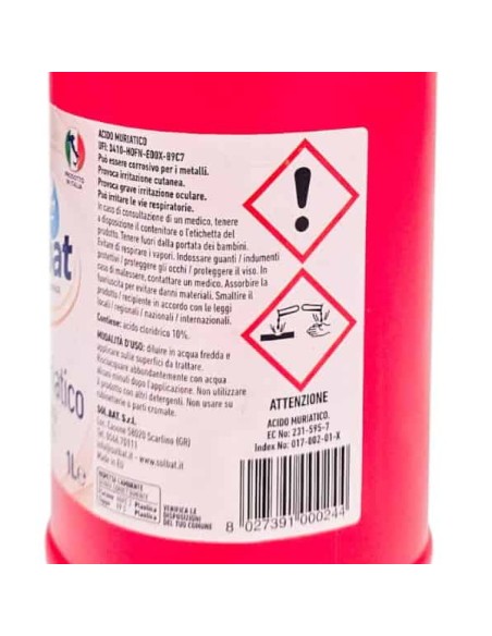 solbat acido muriatico - 1 litro - disincrostante per wc e superfici: tuttocasashop.live: pulizia e cura della casa